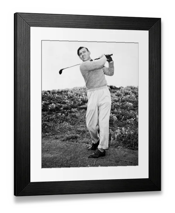 Framed Print : Clark Gable Playing Golf