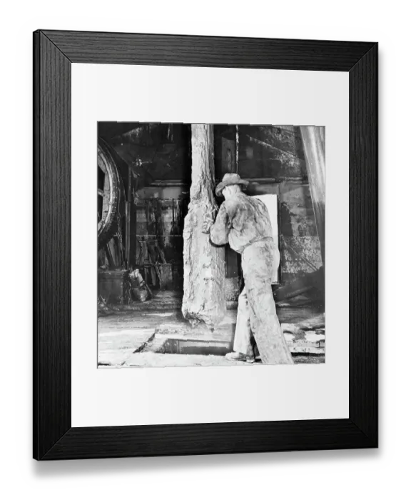 Framed Print : Man Preparing Drill For Boring; Grease Framed Print : Man Preparing Drill For Boring; Grease