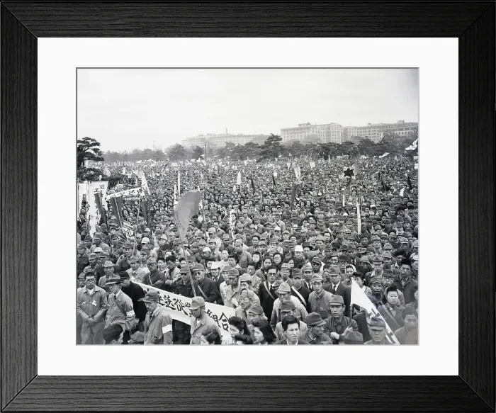 Framed Print : Japanese Massed For May Day Celebrations Framed Print : Japanese Massed For May Day Celebrations