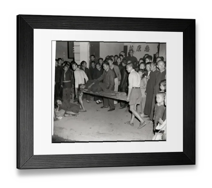 Framed Print : Men Carry Hungry Woman Off On Door-Stret Framed Print : Men Carry Hungry Woman Off On Door-Stret