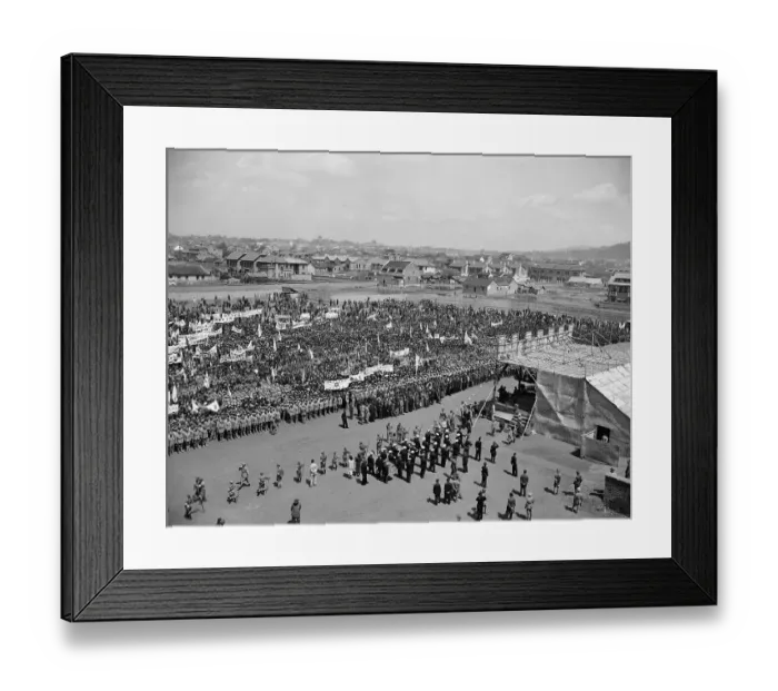 Framed Print : Stage And Crowd At Outdoor Ceremony Framed Print : Stage And Crowd At Outdoor Ceremony