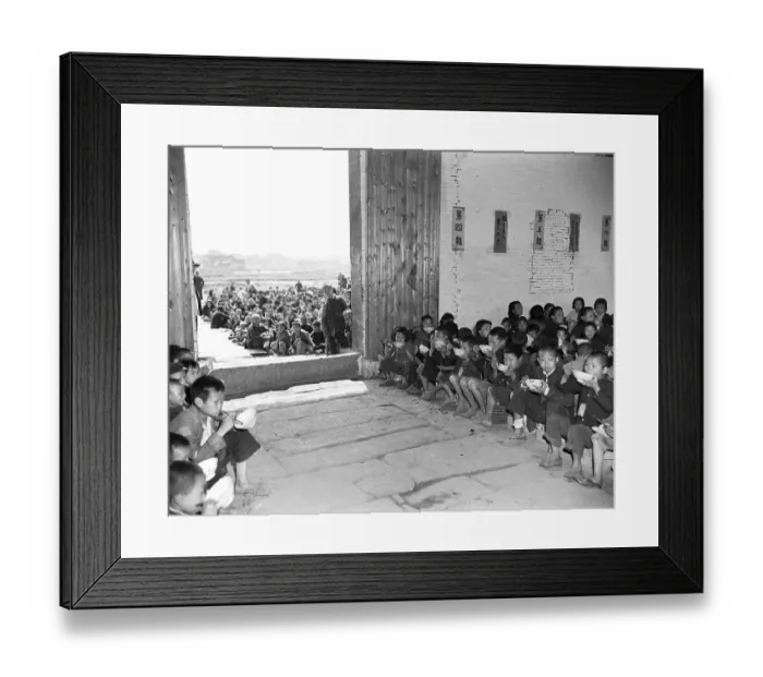 Framed Print : Chinese Children Eating Rice Hungrily Framed Print : Chinese Children Eating Rice Hungrily