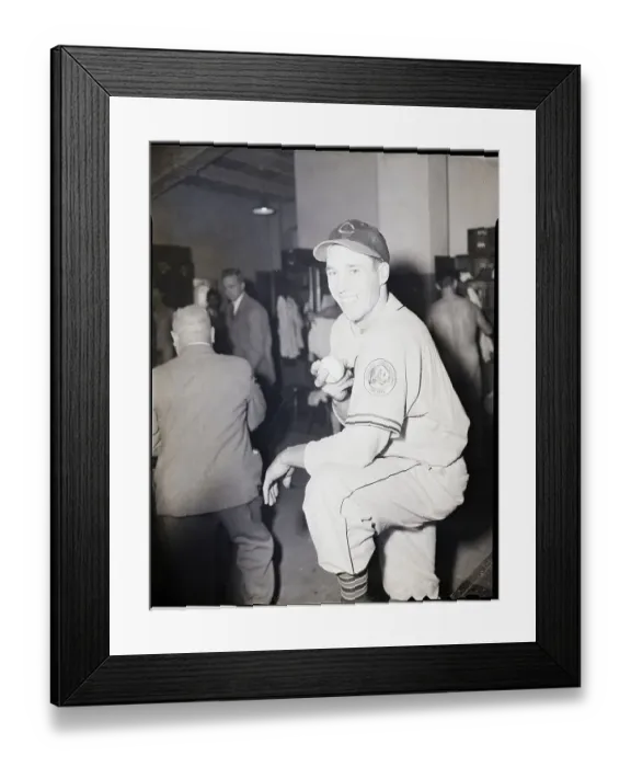 Framed Print : Smiling Bob Feller Posing W / Baseball Framed Print : Smiling Bob Feller Posing W / Baseball