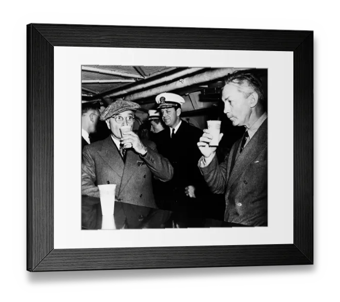 Framed Print : President Truman Enjoys Drink with Guests Framed Print : President Truman Enjoys Drink with Guests