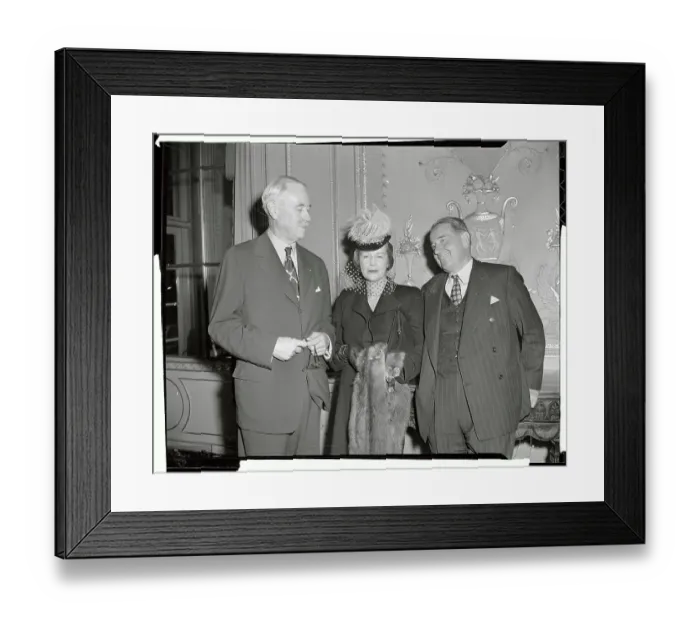 Framed Print : Robert McCormick with Wife and AP Director Framed Print : Robert McCormick with Wife and AP Director