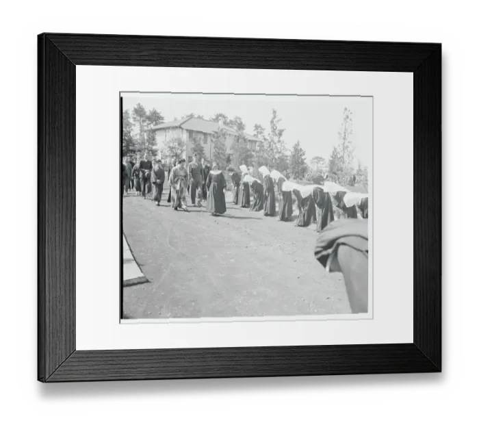 Framed Print : Nuns Bowing to Japanese Royalty