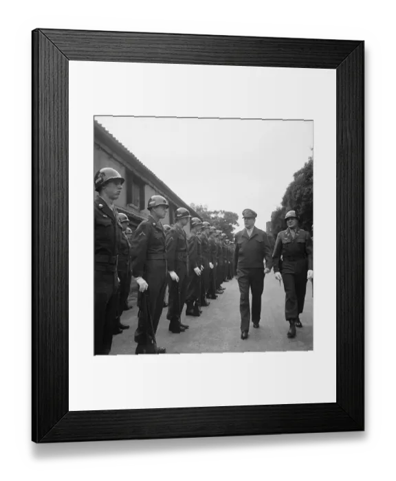 Framed Print : MacArthur Inspecting Honor Guard Framed Print : MacArthur Inspecting Honor Guard