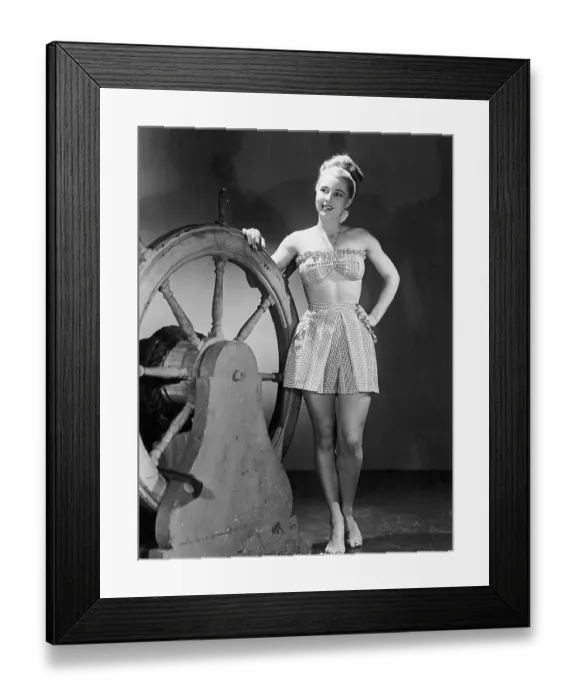 Framed Print : Model Posing in a Two Piece Bathing Suit Framed Print : Model Posing in a Two Piece Bathing Suit