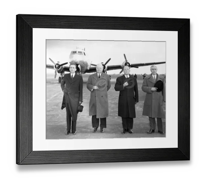 Framed Print : Herbert Hoover and Others Standing at Attention Framed Print : Herbert Hoover and Others Standing at Attention