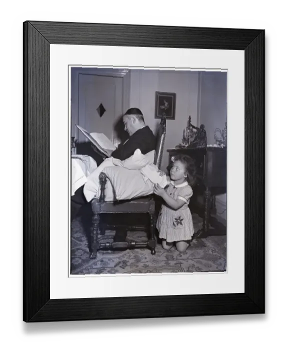 Framed Print : Little Girl Tries to Steal Afikomen Framed Print : Little Girl Tries to Steal Afikomen