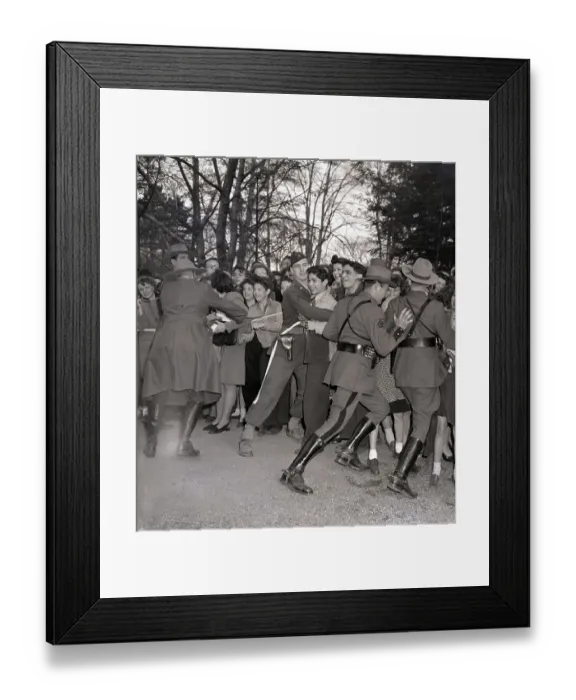 Framed Print : Police Trying to Hold Back Sinatra Fans Framed Print : Police Trying to Hold Back Sinatra Fans