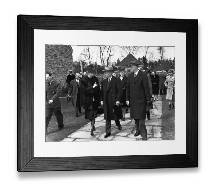 Framed Print : Truman and Eleanor Roosevelt Leaving Funeral Framed Print : Truman and Eleanor Roosevelt Leaving Funeral