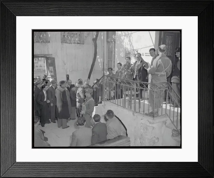Framed Print : Allied Military Officials and Greek Voters at Polls Framed Print : Allied Military Officials and Greek Voters at Polls