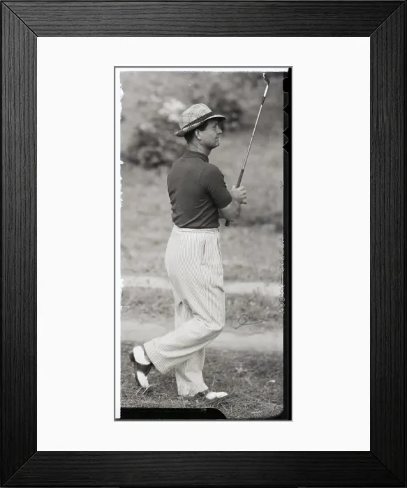 Framed Print : Jimmy Demaret, Golf Club Raised In Air Framed Print : Jimmy Demaret, Golf Club Raised In Air