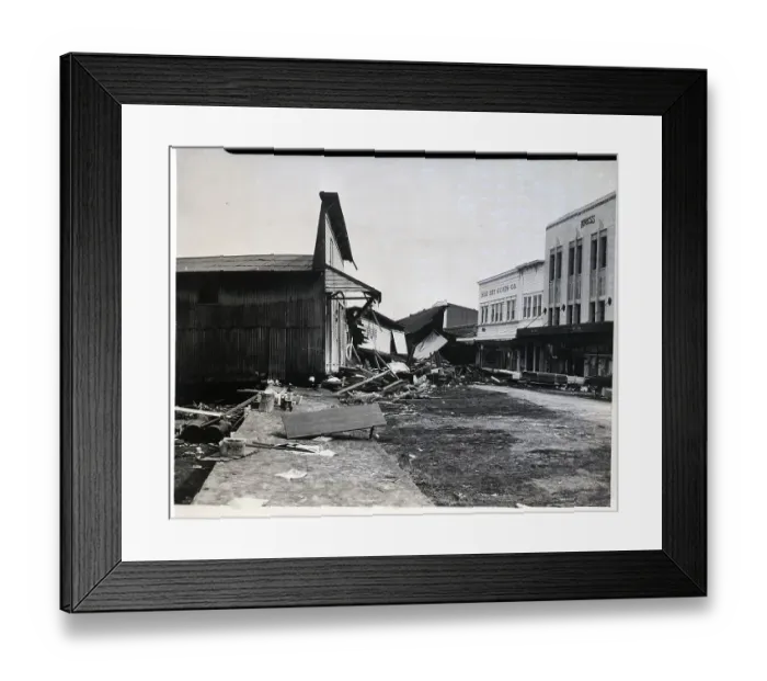 Framed Print : Street Damaged By Tidal Wave Framed Print : Street Damaged By Tidal Wave