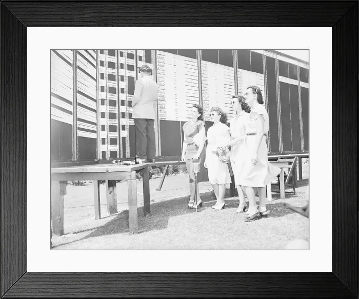 Framed Print : Golfer's Wives Watching Golf Scoreboard Framed Print : Golfer's Wives Watching Golf Scoreboard