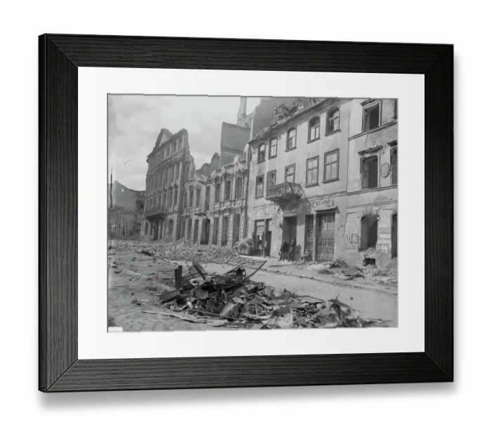 Framed Print : Poles Standing Around Wreckage Framed Print : Poles Standing Around Wreckage