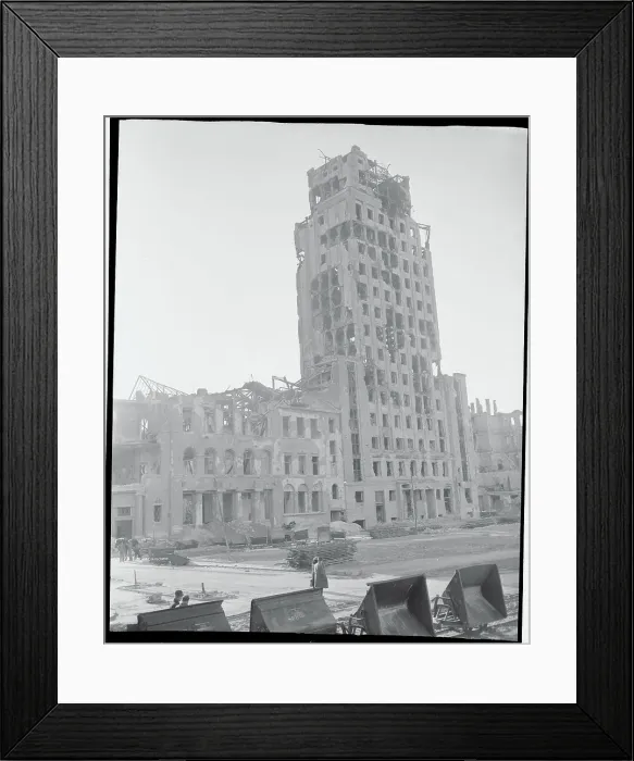 Framed Print : War Damaged Skyscraper Framed Print : War Damaged Skyscraper