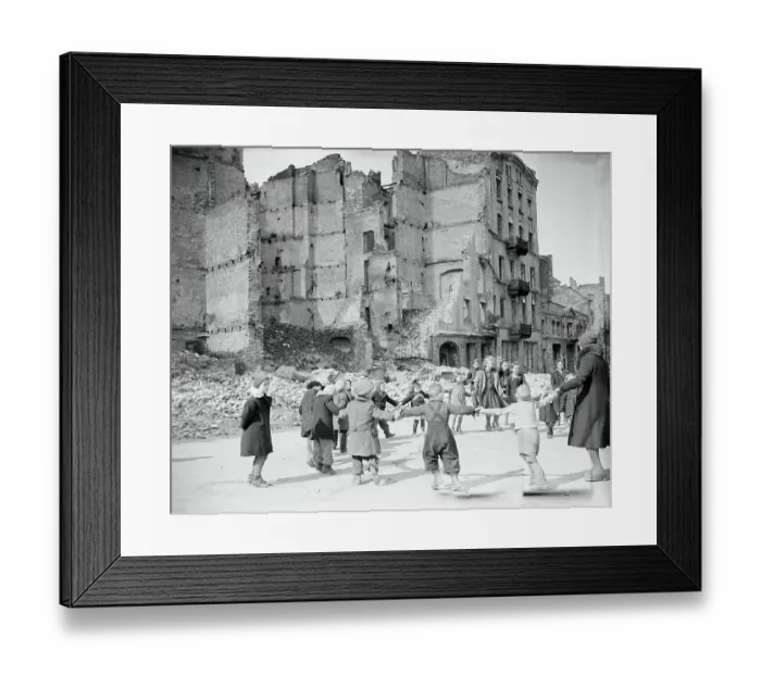 Framed Print : Polish Children Playing in Street Framed Print : Polish Children Playing in Street