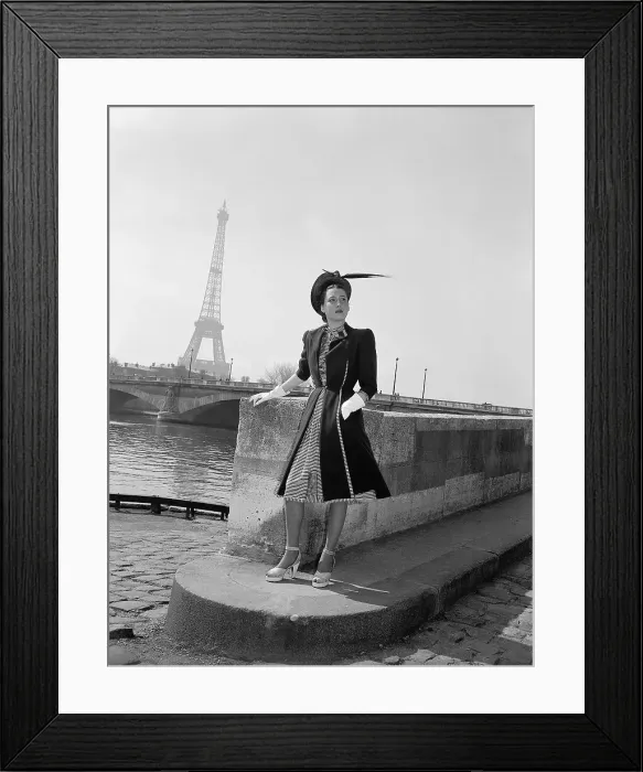 Framed Print : Model Posing in New French Couture Framed Print : Model Posing in New French Couture