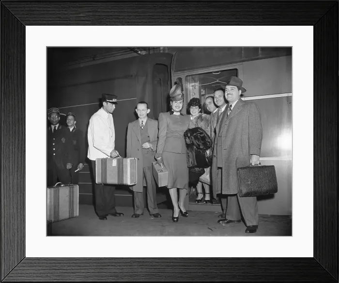 Framed Print : Passengers Disembarking Train Framed Print : Passengers Disembarking Train