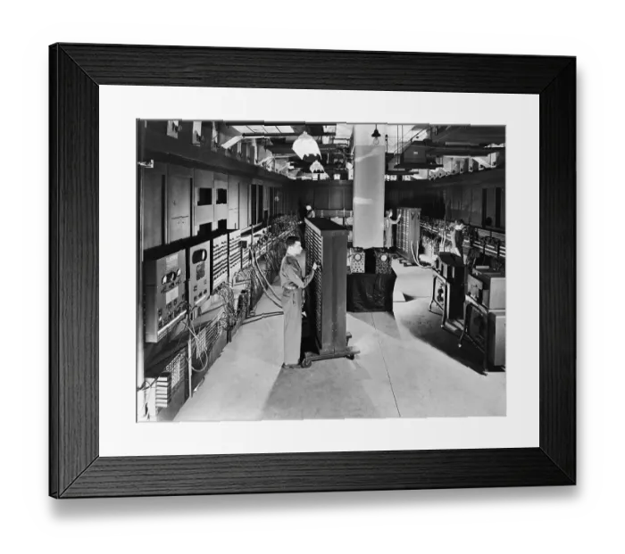 Framed Print : ENIAC Machine Being Prepared Framed Print : ENIAC Machine Being Prepared