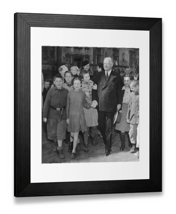 Framed Print : Herbert Hoover with Polish Children Framed Print : Herbert Hoover with Polish Children