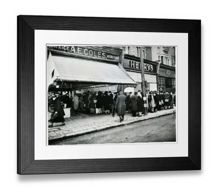 Framed Print : Americans Wait On Line For Nylons Framed Print : Americans Wait On Line For Nylons