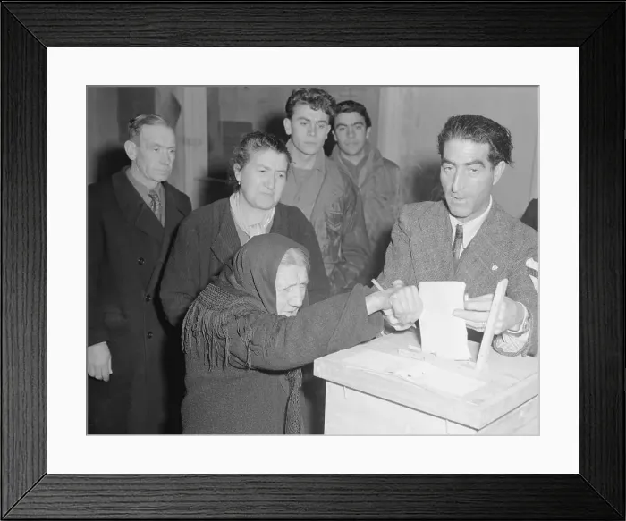 Framed Print : Elderly Woman at Voting Box Framed Print : Elderly Woman at Voting Box