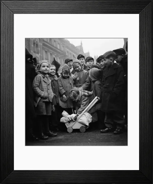 Framed Print : Children Around Toy Stroller Framed Print : Children Around Toy Stroller