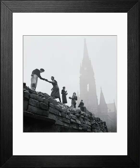 Framed Print : People on Top of Wall Framed Print : People on Top of Wall