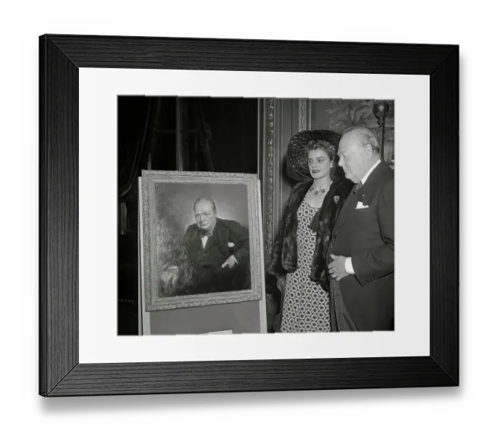Framed Print : Winston Churchill and Molly Guion Observing Painting