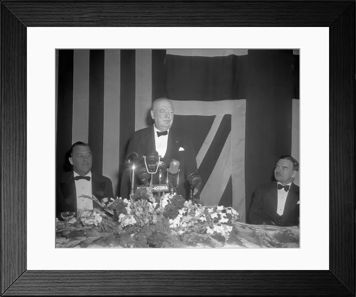Framed Print : Winston Churchill Giving Speech Framed Print : Winston Churchill Giving Speech