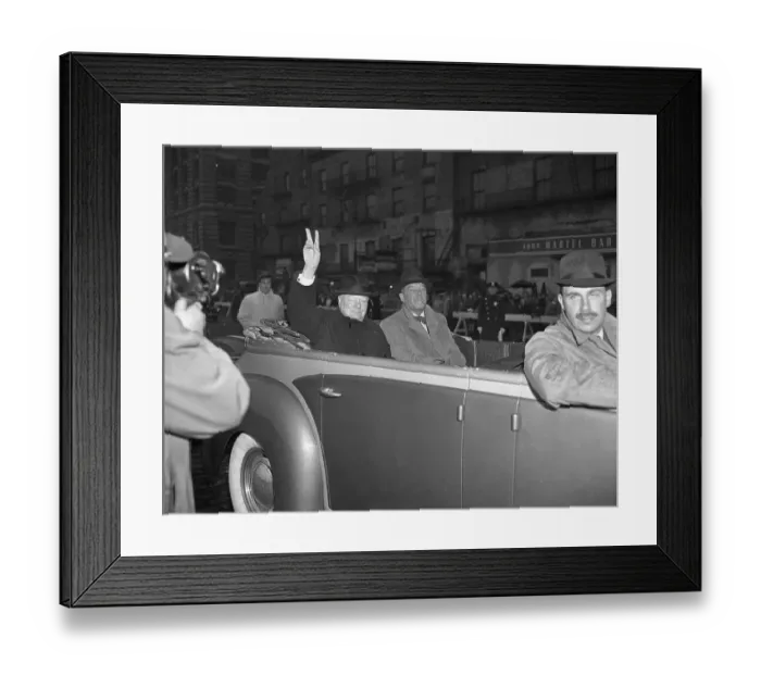 Framed Print : Winston Churchill Riding in his Parade Framed Print : Winston Churchill Riding in his Parade