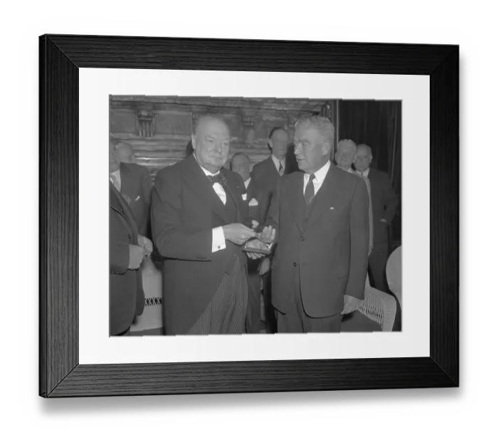 Framed Print : Winston Churchill Receiving Card by Hand Framed Print : Winston Churchill Receiving Card by Hand