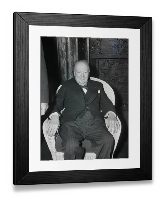 Framed Print : Winston Churchill Seated Photo Framed Print : Winston Churchill Seated Photo
