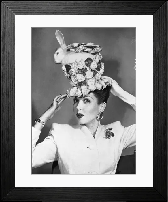 Framed Print : Ann Miller with Rabbit in Hinged Top Hat Framed Print : Ann Miller with Rabbit in Hinged Top Hat