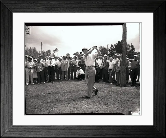 Framed Print : Byron Nelson Teeing Off