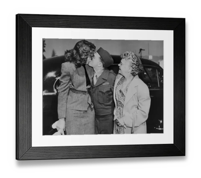 Framed Print : Mickey Rooney Kissing His Wife Framed Print : Mickey Rooney Kissing His Wife