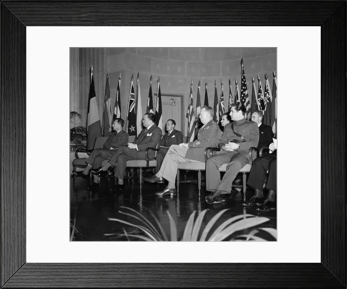 Framed Print : President Truman Shaking Hands with Merit Medal Winners Framed Print : President Truman Shaking Hands with Merit Medal Winners
