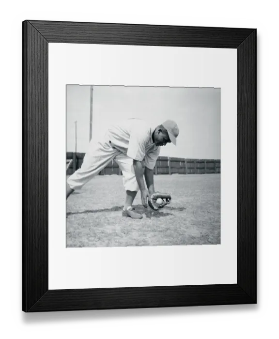 Framed Print : Jackie Robinson Fielding Ball Framed Print : Jackie Robinson Fielding Ball