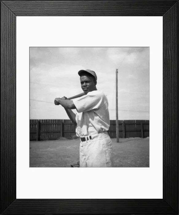 Framed Print : Jackie Robinson Swinging Bat Framed Print : Jackie Robinson Swinging Bat