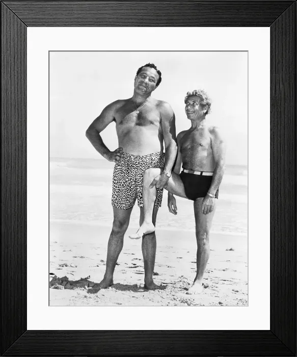 Framed Print : Max Baer and Harpo Marx On Beach Framed Print : Max Baer and Harpo Marx On Beach