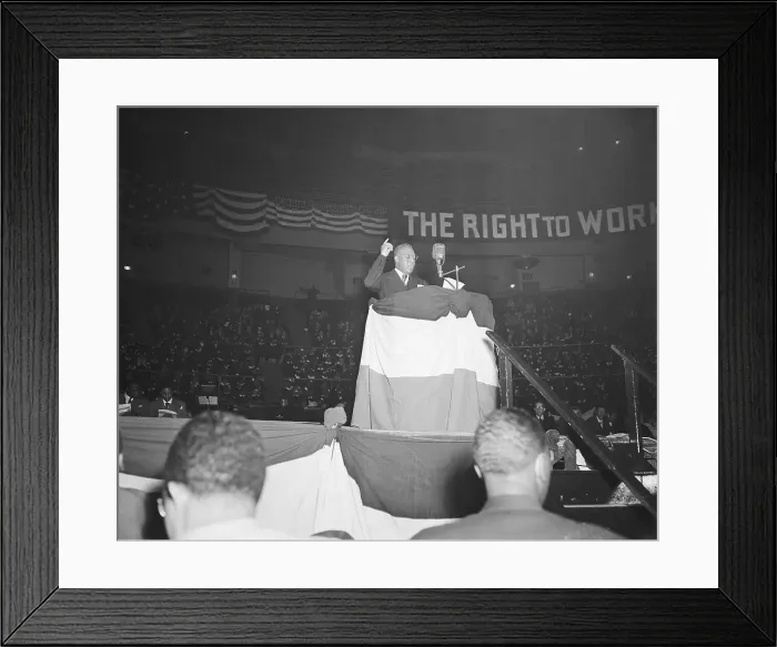 Framed Print : A. Philip Randolph Speaking at Rally Framed Print : A. Philip Randolph Speaking at Rally
