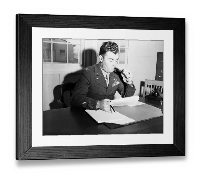 Framed Print : Col. Paul Tibbets Shown In His Office