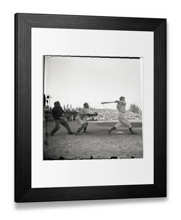 Framed Print : Johnny Mize Taking A Hard Swing At Ball Framed Print : Johnny Mize Taking A Hard Swing At Ball