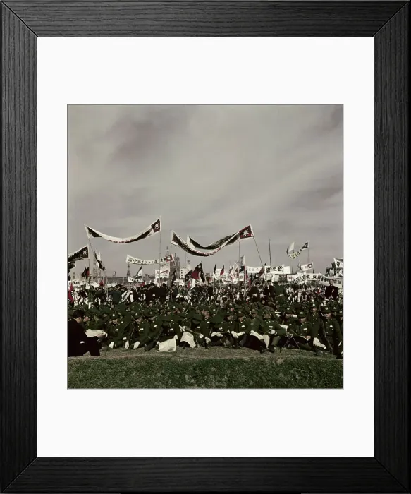 Framed Print : Soldiers Gathered for Chiang's Return Framed Print : Soldiers Gathered for Chiang's Return