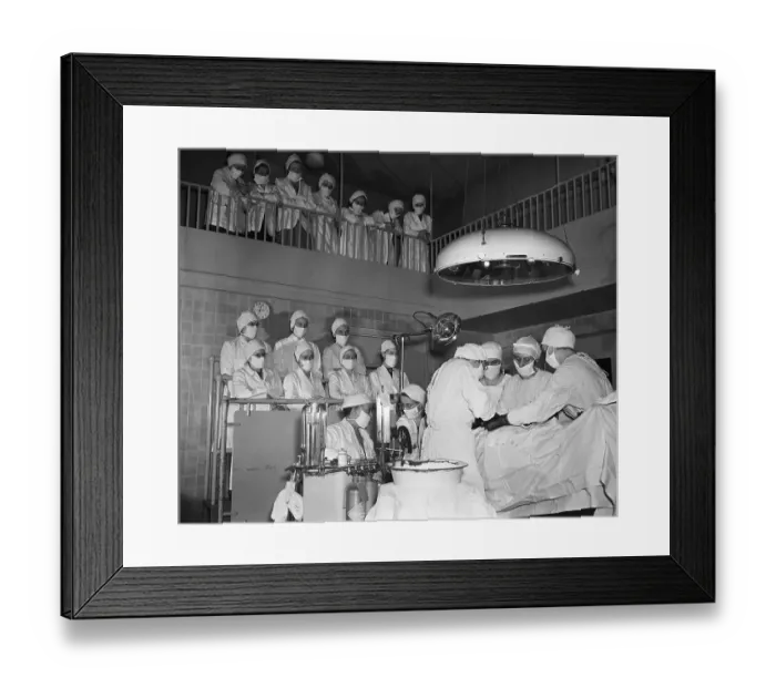 Framed Print : Students Watching Doctors Perform Surgery Framed Print : Students Watching Doctors Perform Surgery