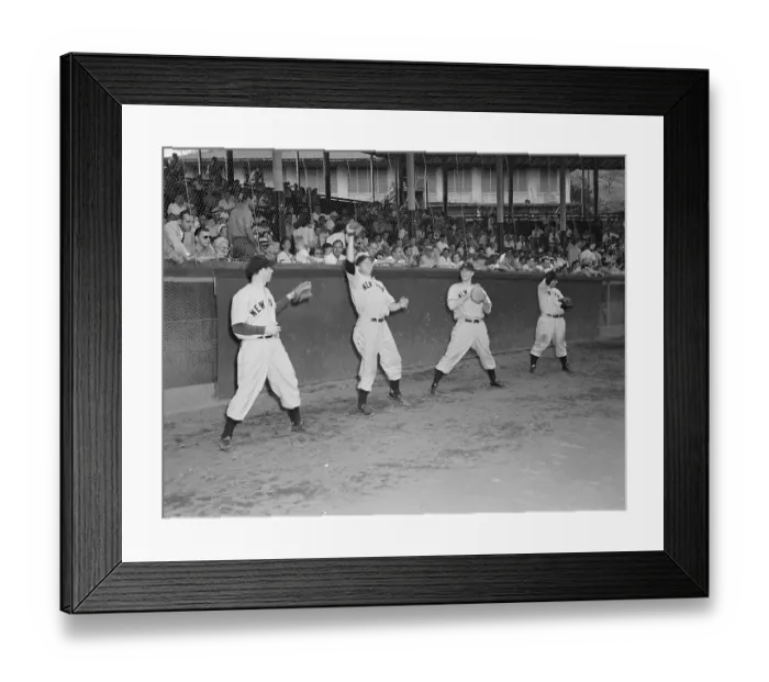 Framed Print : Joe DiMaggio and Teammates Working Out Framed Print : Joe DiMaggio and Teammates Working Out