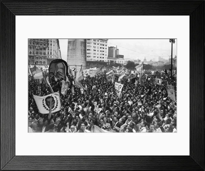 Framed Print : Crowd Rallies for Juan Peron Framed Print : Crowd Rallies for Juan Peron